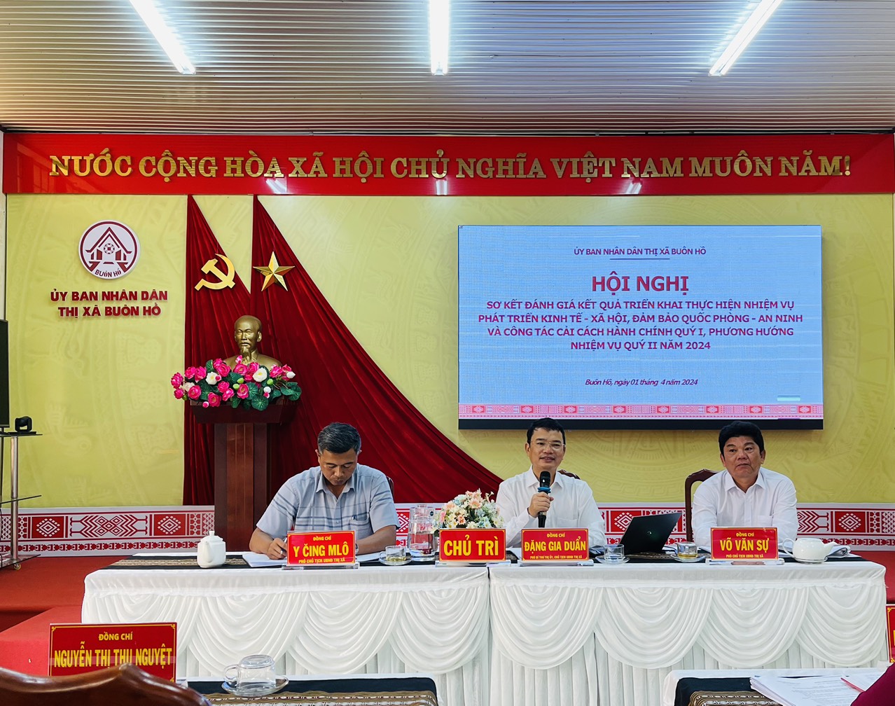 UBND thị xã Buôn Hồ triển khai nhiệm vụ quý II năm 2024